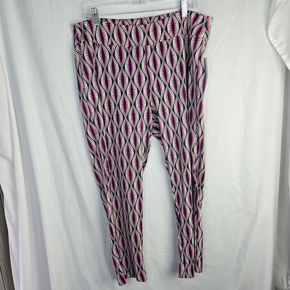 New Lulu B UPF 50 Cooling Capri Leggings Womens XL Geo Print Maximalist Dopamine - Picture 1 of 7